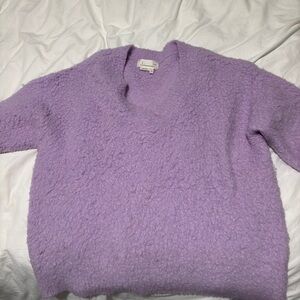 Anthropologie Lilac V-Neck Sweater